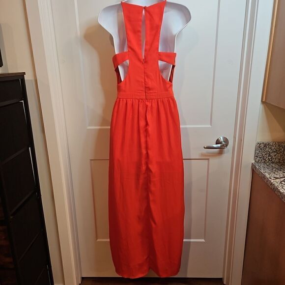 Sans Souci Orange CutOut Maxi Dress sz S - Picture 5 of 8